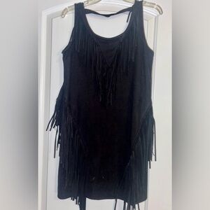 ** Fab’rik ** Boutique Women’s Small S Black Tassel Dress Dresses LN Fringe